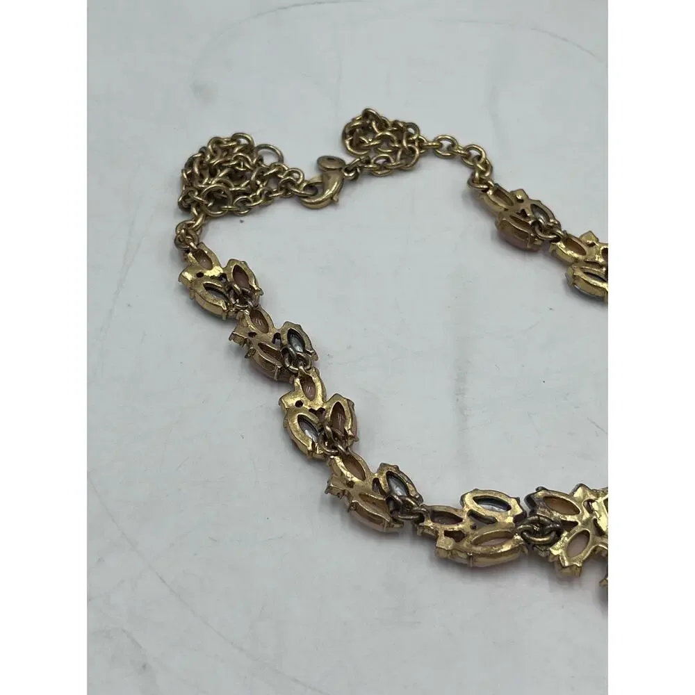 J.‎ Crew Pink, Beige, Blush Marquis Stones Crystals Pointed Vine Necklace
